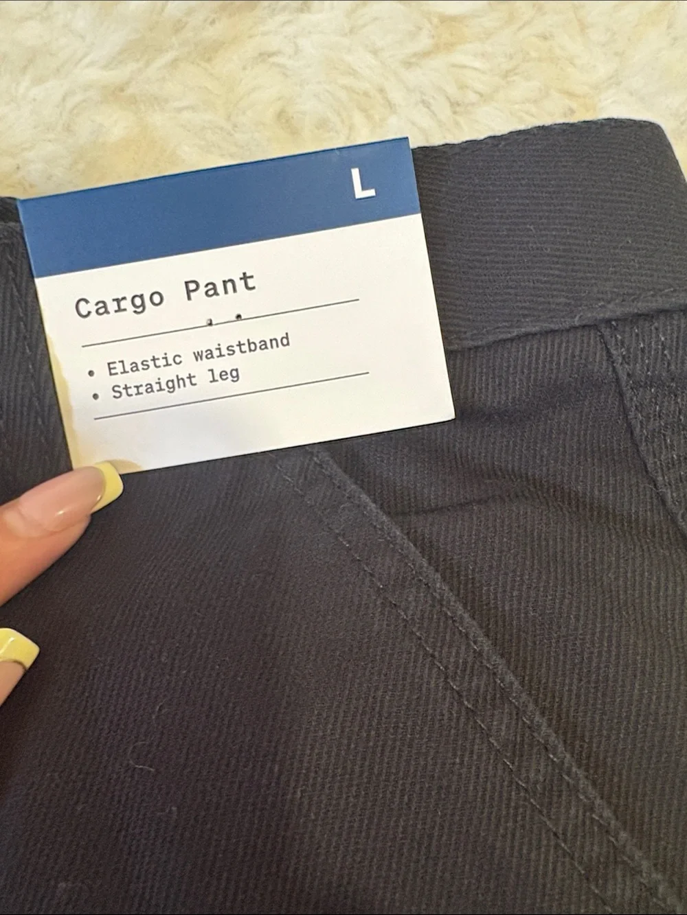 Classic Black Men's Cargo Pants with Button Flap Pocket